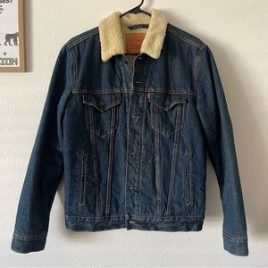 Levi’s Sherpa jacket, denim, blue, dark wash, mens, classic